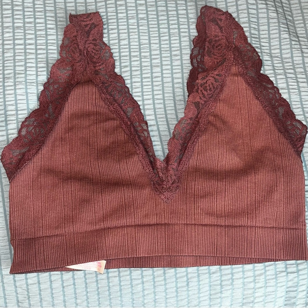 PINK Victoria's Secret Lace Bralette in Deep Burgundy